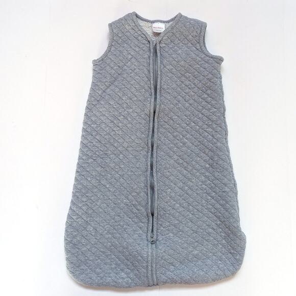Hanna Andersson Sleep Sack Size Small 3-6m Gray Quilted Sherpa Snuggly - Picture 1 of 7